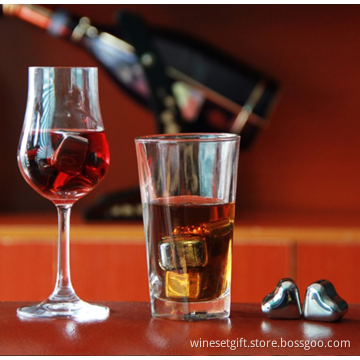 Whiskey Stones,Stainless Steel Ice Cubes,Heart Shape Wine Stones